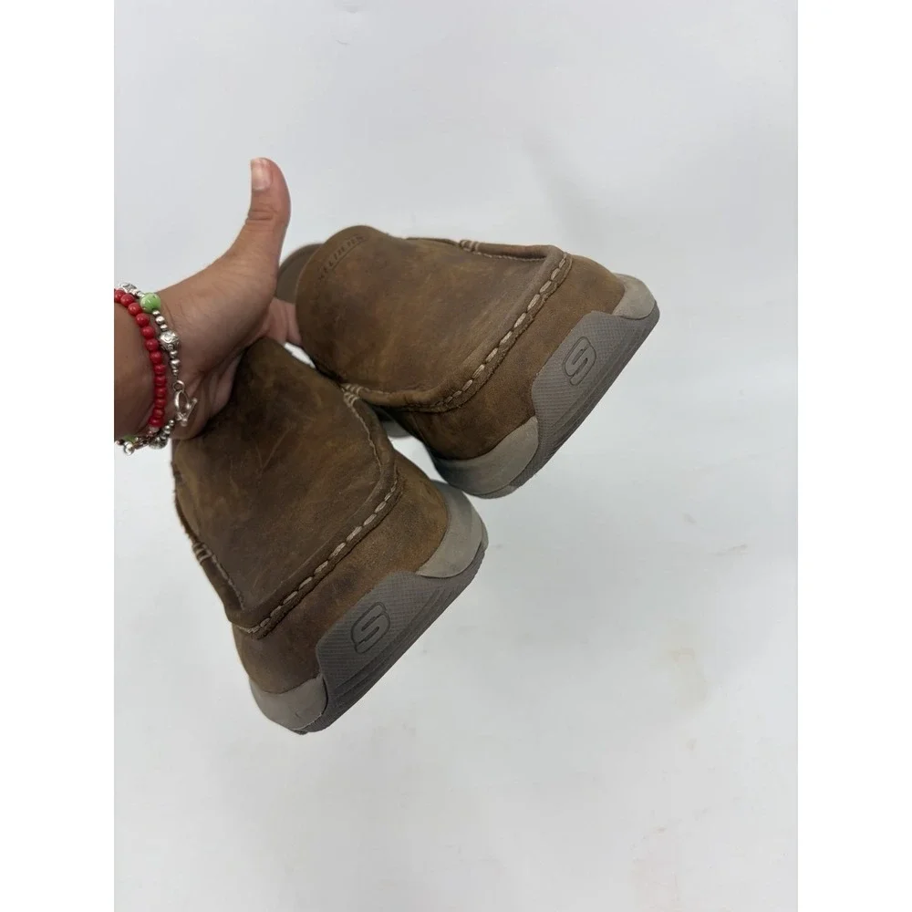 Skechers Shoes Mens 9 Slip-ins Parson Oswin Brown Leather Slip On 204866